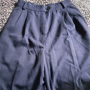 Navy blue pleated pants with a slight flare at the bottom #vintage 4Petite